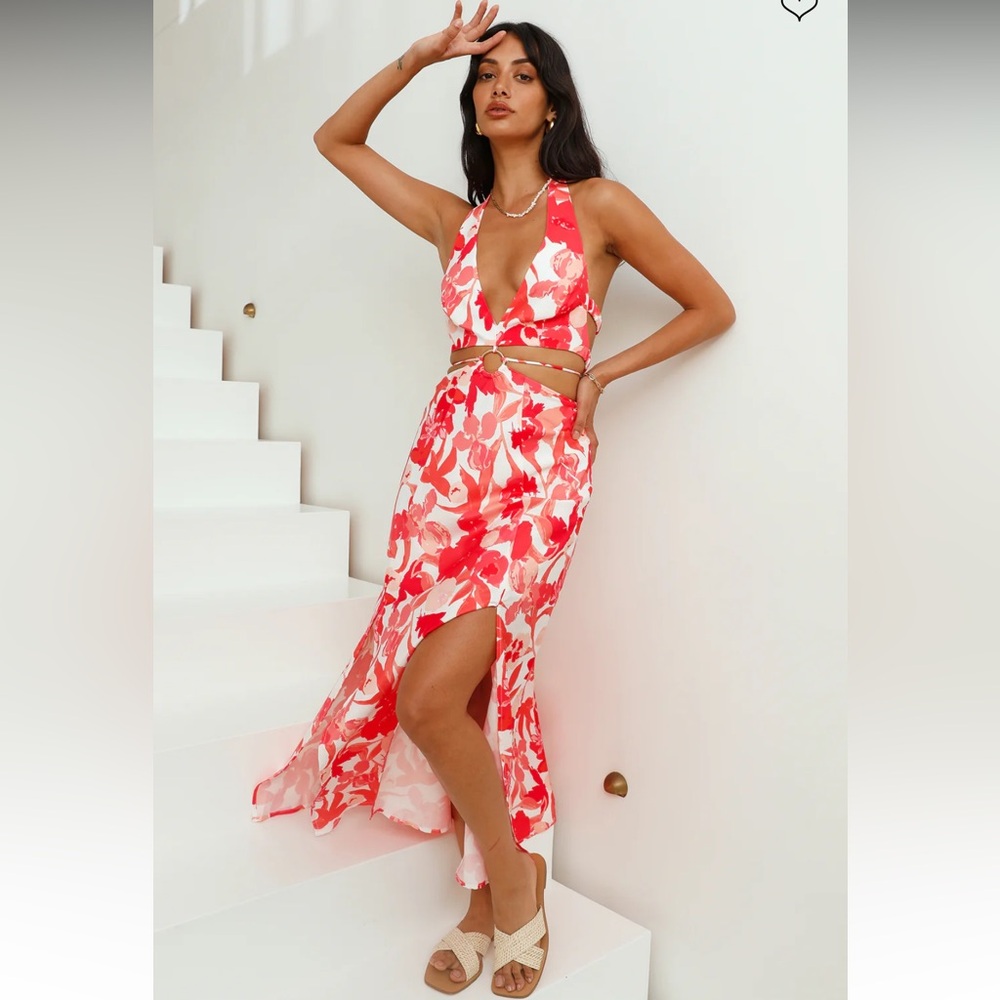 Fortunate one joyful quest maxi dress red
